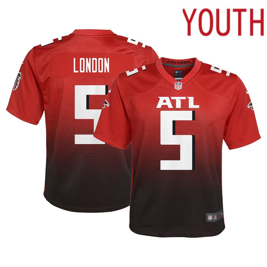 Youth Atlanta Falcons #5 Drake London Nike Red Game NFL Jersey->women nfl jersey->Women Jersey